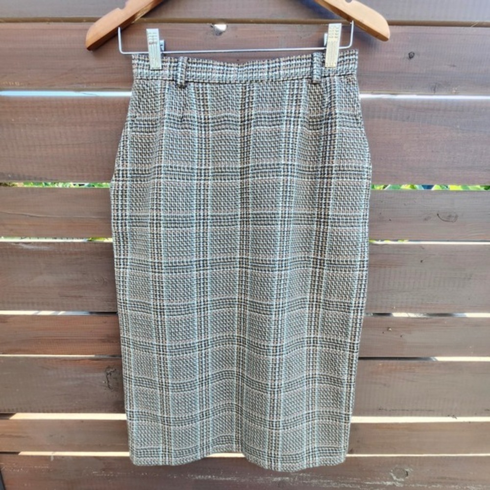 Vintage Evan Picone Wool Plaid Skirt Suit | Jacket & Skirt Sz 4/6 Dark Academia - Picture 12 of 16